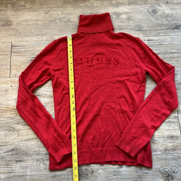 Guess Vintage Sweater Women's Small Turtleneck 90s Y2K Red Christmas Holiday - Picture 6 of 8
